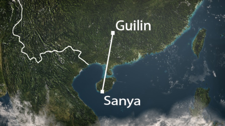 Flight from Sanya to Guilin